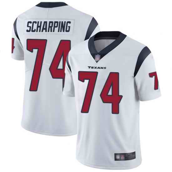 Texans 74 Max Scharping White Men Stitched Football Vapor Untouchable Limited Jersey